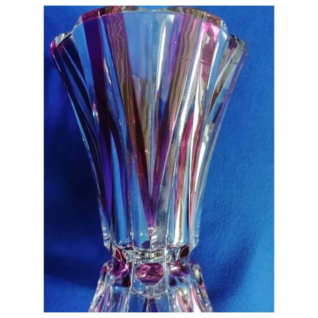 beau vase en cristal Saint Louis de couleur en parfait état 4