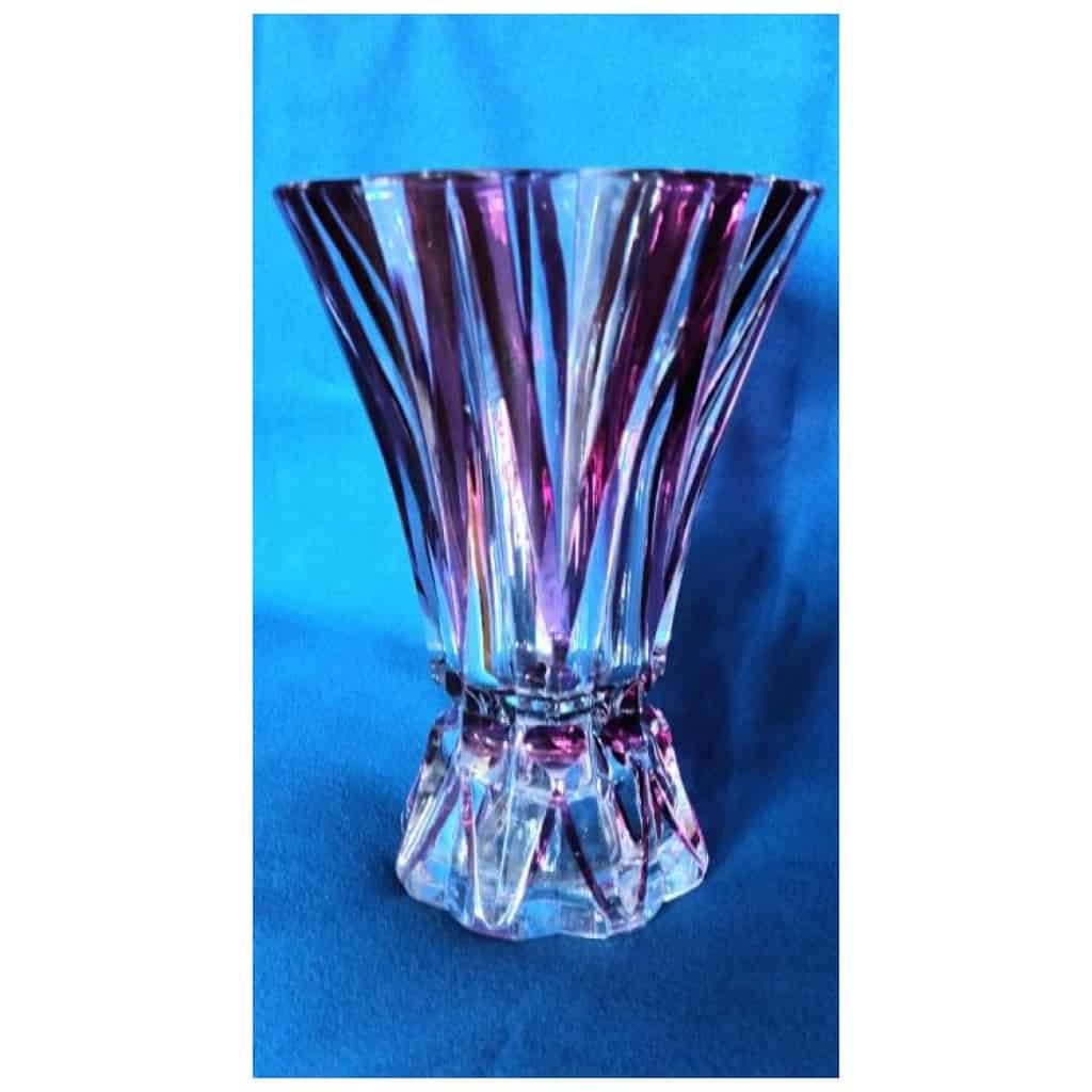 beau vase en cristal Saint Louis de couleur en parfait état 6