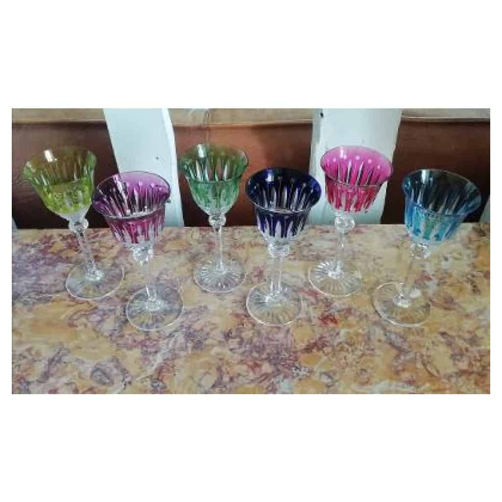 6 verres à vin de couleurs Roemer de la cristallerie Saint Louis, modèle Tommy 3