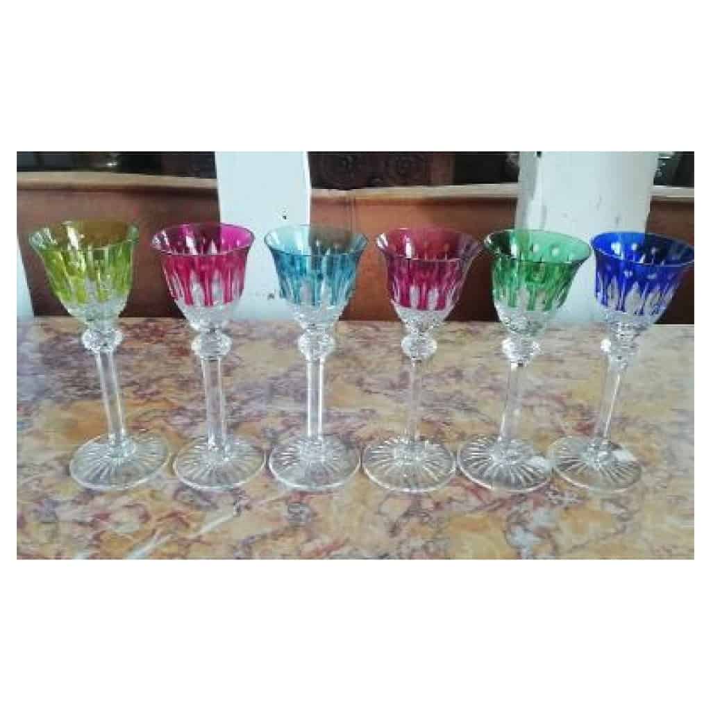 6 grands verres de couleur Roemer, Saint Louis, modèle Tommy 4