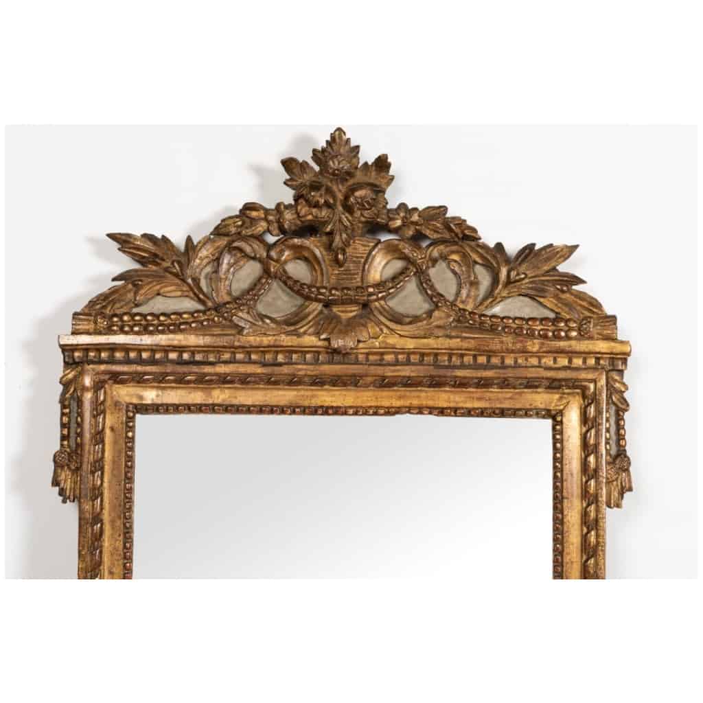 Miroir En Bois Doré Sculpté d’époque Louis XVI 4