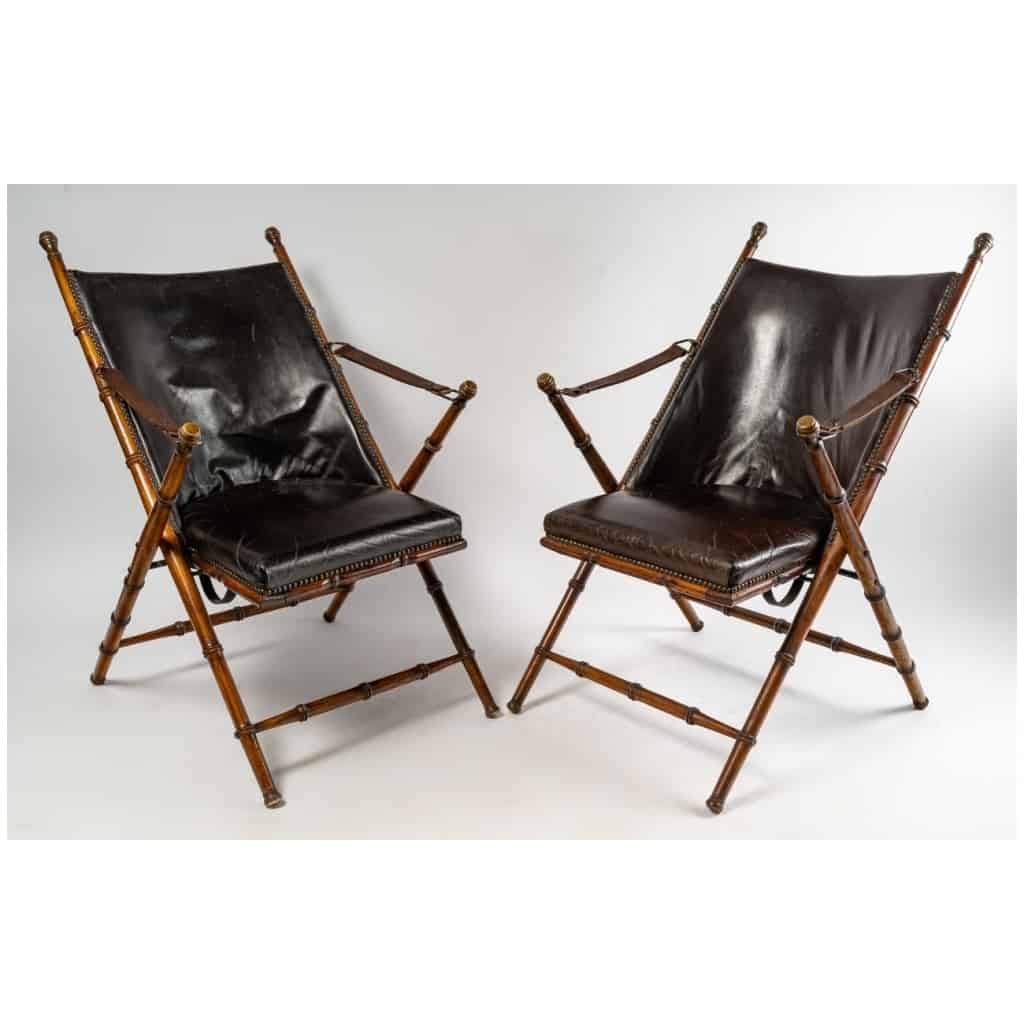 Pair of 1950s officer armchairs 3