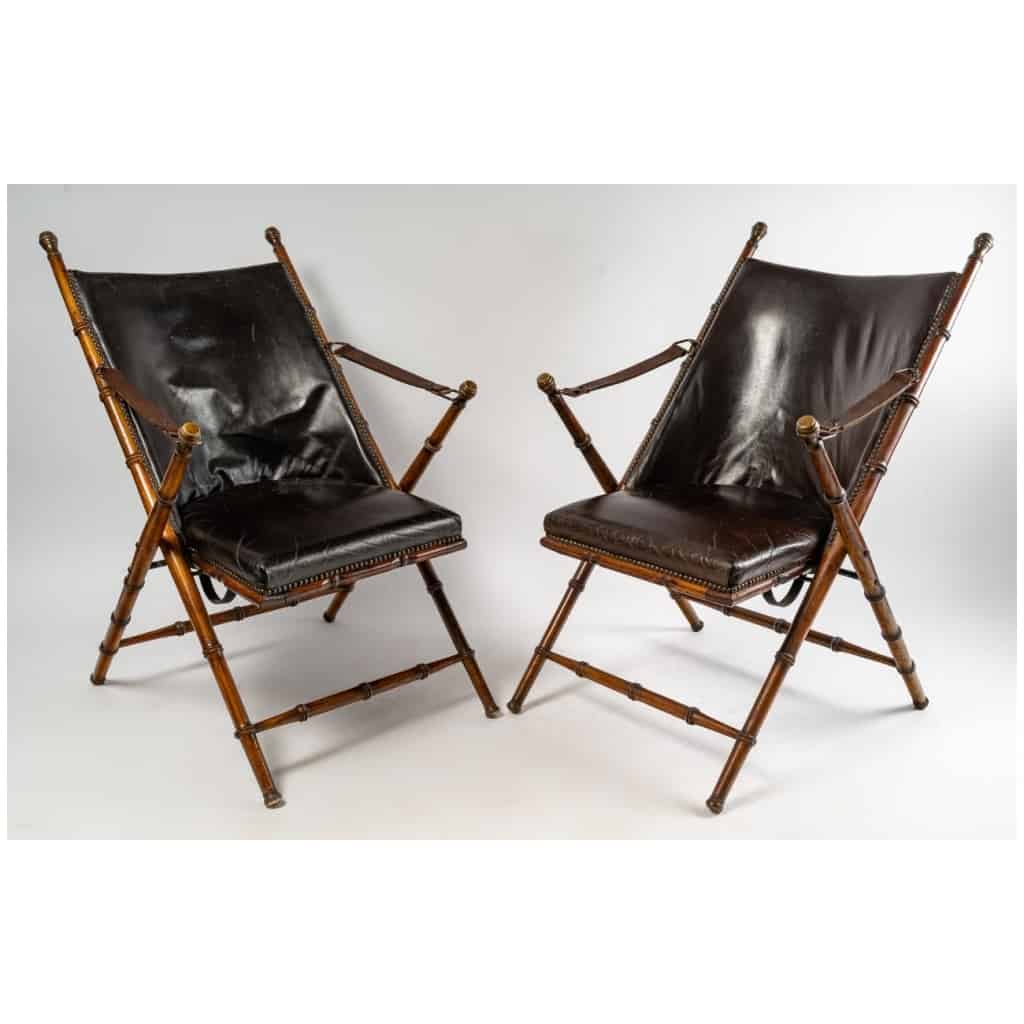 Paire de fauteuils d’officier années 1950 3