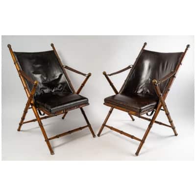 Paire de fauteuils d’officier années 1950