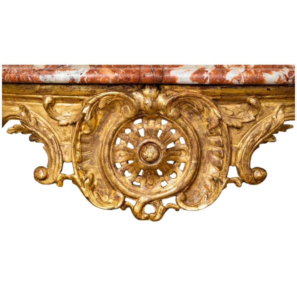 Console en bois sculpté et doré d’époque Régence, début du XVIIIème siècle 5
