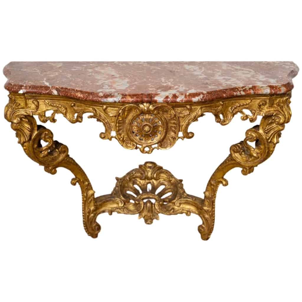 Console in carved and gilded wood, Regency period, early XVIIIth century 3