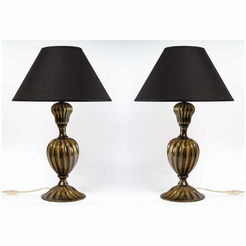 Pair of Murano glass baluster lamps, 1950s 3