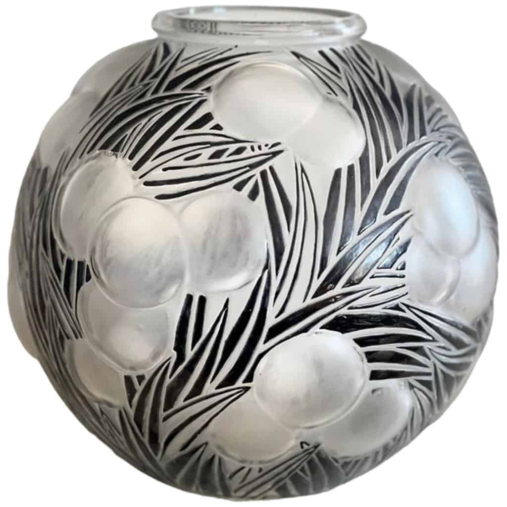 René Lalique: “Oranges” Frosted Enameled Glass Vase 3