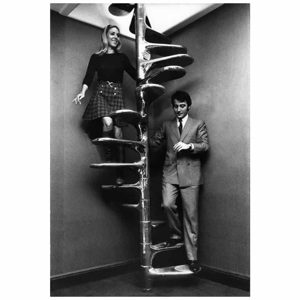 Roger TALLON: Helicoidal staircase "module 400", 13 steps 1965 12