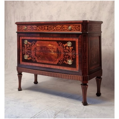 Commode Italienne De Style Louis XVI – Bois De Rose – 20ème 3