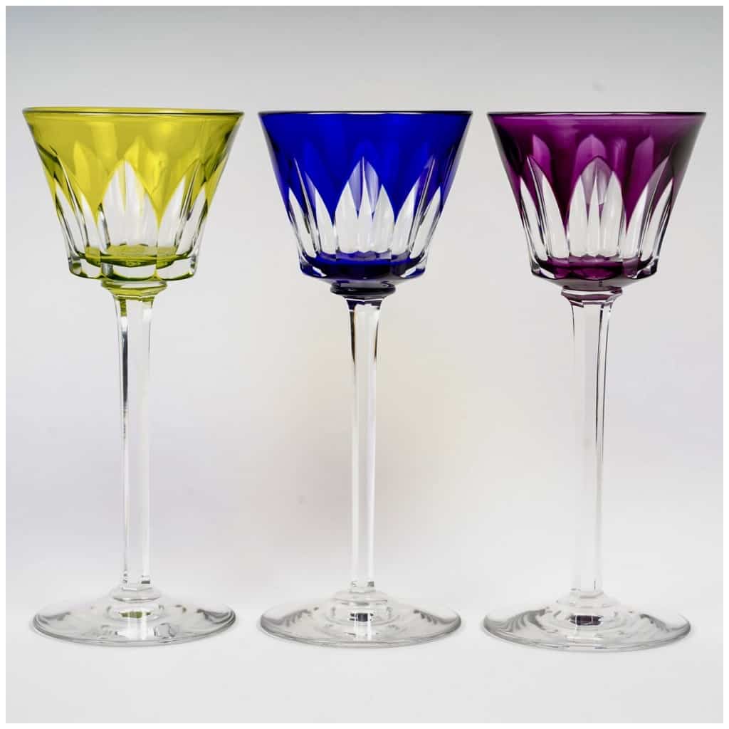 Baccarat – Service De Verres Caracas Cristal Taillé De Couleur 4