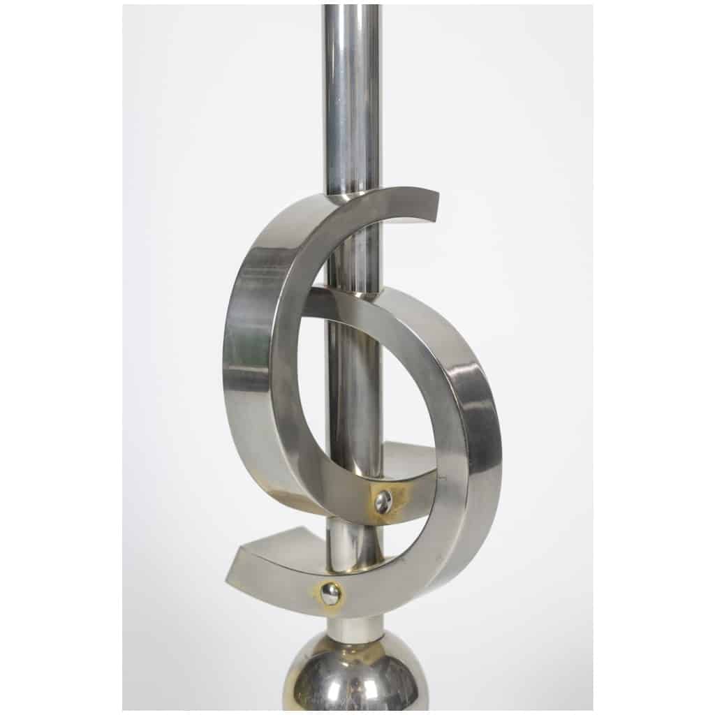 Sculptural lamp in chromed metal, 1970s 5