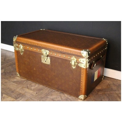 1930s shoe trunk in brown canvas, Trunk “Au Touriste”