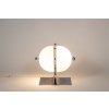 Lampe de table en métal poli et opaline, années 1970 13