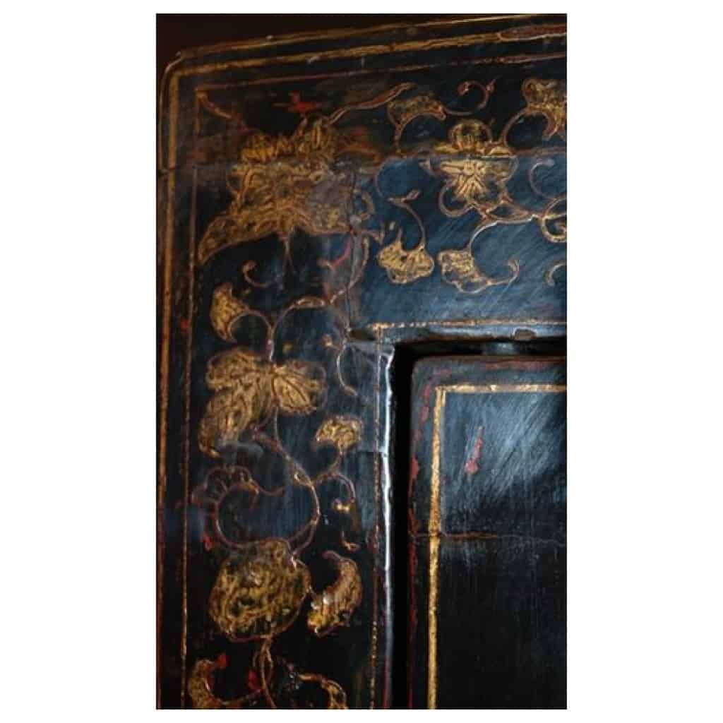 Antique Chinese polychrome elm cabinet 7