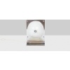 Lampe de table en métal poli et opaline, années 1970 14