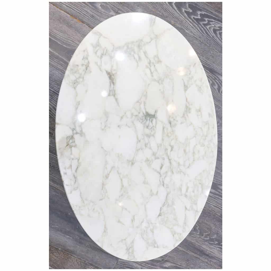 Saarinen & Knoll International: “Tulip” table, Calacatta gold marble and white rilsan 244 cm 6