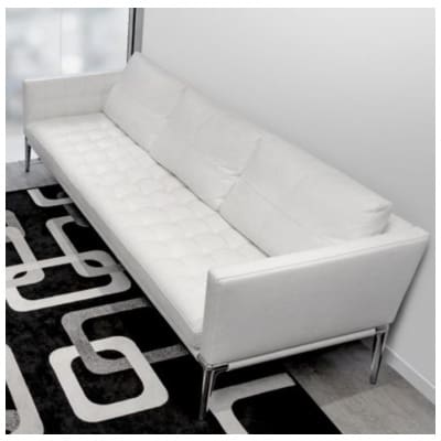 Cassina Et Philippe Starck – Canapé 3 Places Volage Cuir Blanc