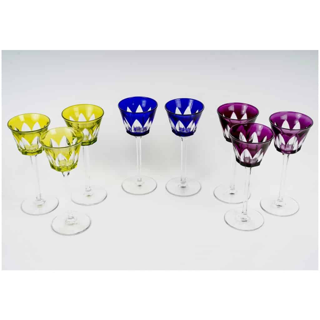 Baccarat – Service De Verres Caracas Cristal Taillé De Couleur 3