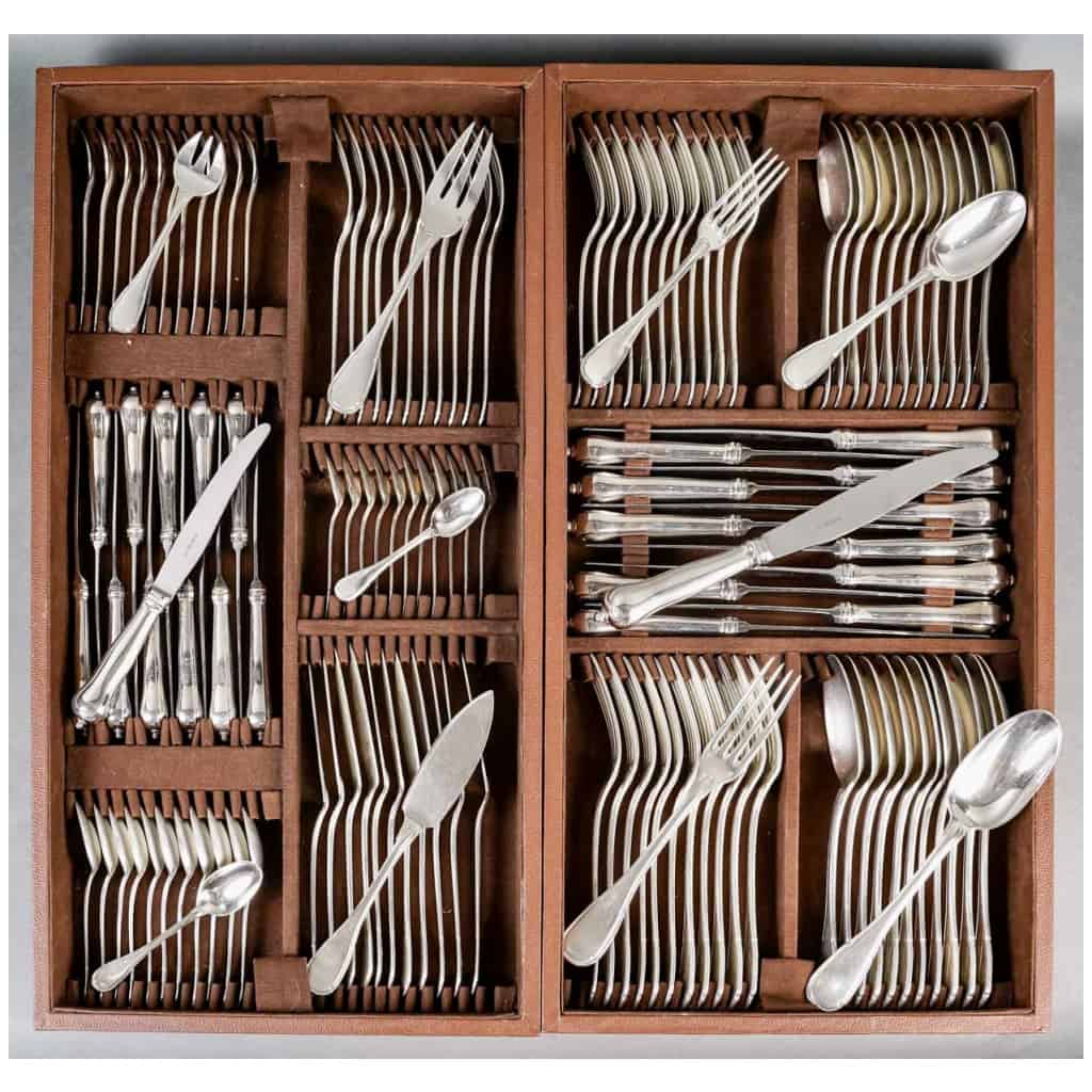 Puiforcat – Noailles Sterling Silver Cutlery Set – 145 Pieces 4