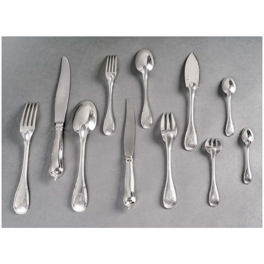 Puiforcat – Noailles Sterling Silver Cutlery Set – 145 Pieces 17