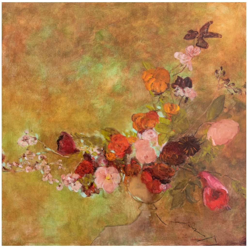 Tableau à l’huile intitulé « Les Fleurs du Bien n°22 » du peintre Isabelle Delannoy 3
