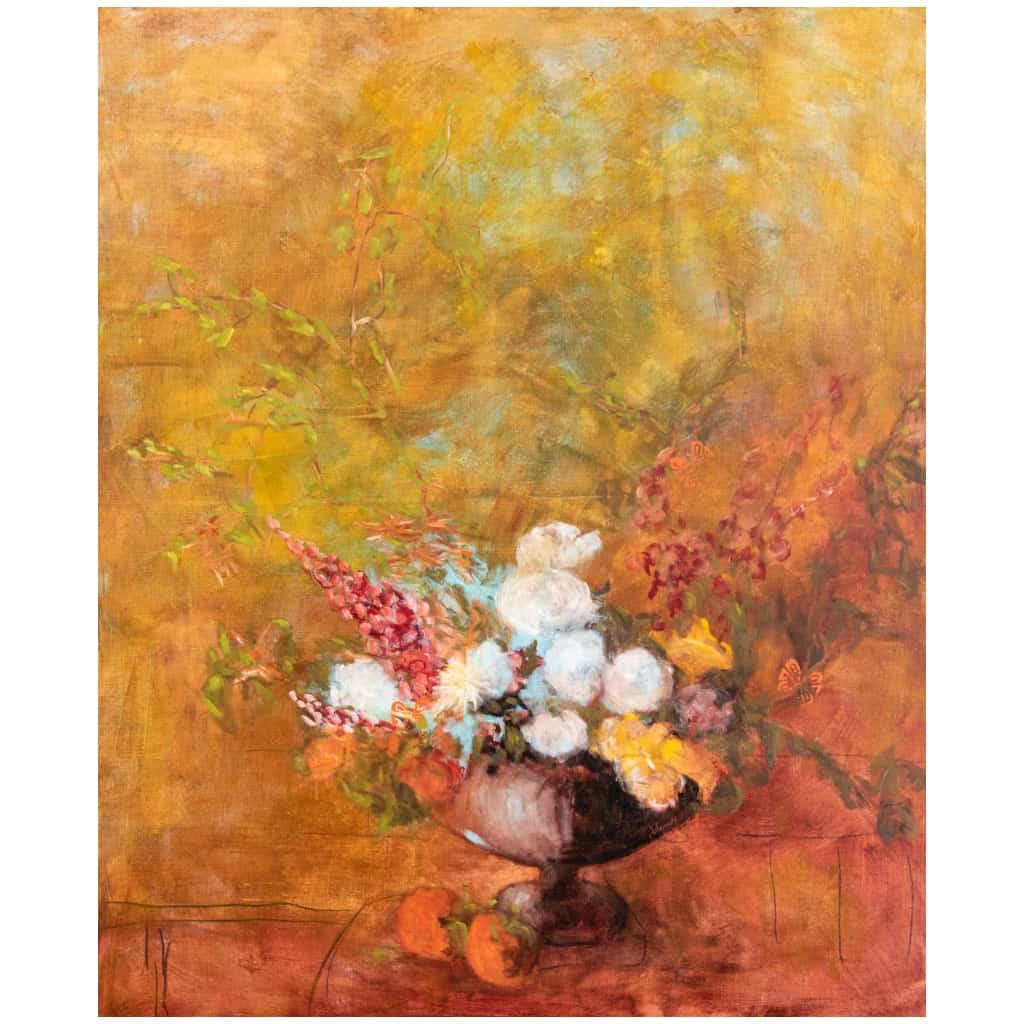 Oil painting entitled "The Flowers of Good n°21" by the painter Isabelle Delannoy 3