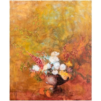 Oil painting entitled "The Flowers of Good n°21" by the painter Isabelle Delannoy