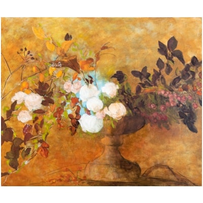 Oil painting entitled "The Flowers of Good n°20" by the painter Isabelle Delannoy