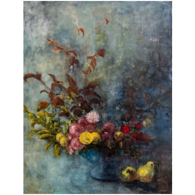 Oil painting entitled "The Flowers of Good n°19" by the painter Isabelle Delannoy