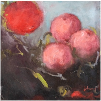 Oil painting entitled "The Flowers of Good n°18" by the painter Isabelle Delannoy 3