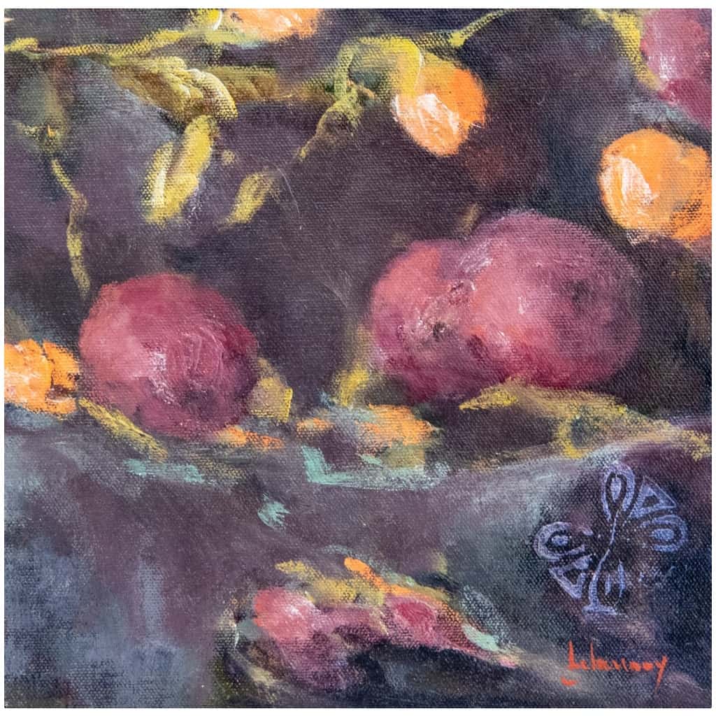 Tableau à l’huile intitulé « Les Fleurs du Bien n°5 » du peintre Isabelle Delannoy 3