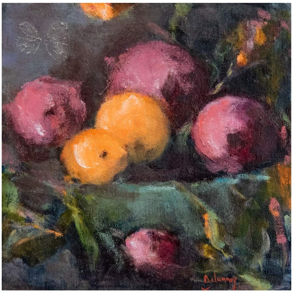 Tableau à l’huile intitulé « Les Fleurs du Bien n°4 » du peintre Isabelle Delannoy 3