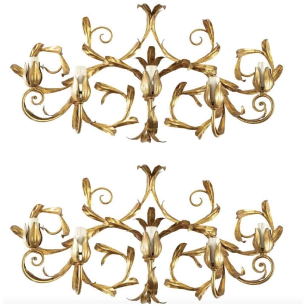 1960 Large Pair of Floart 3 House Sconces