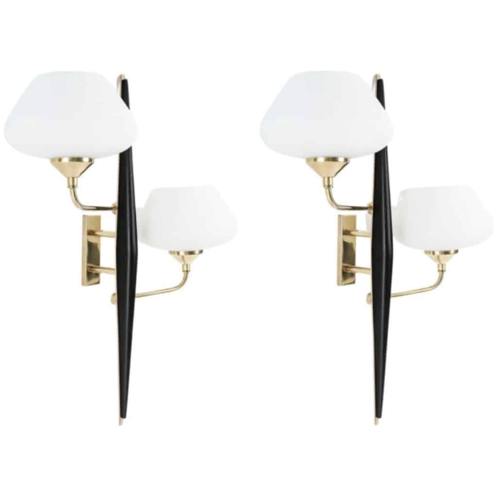 1950 Large pair of wall sconces from Maison Arlus 3
