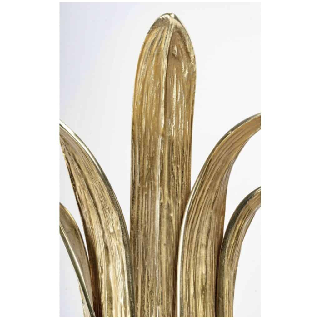 1970 Pair of Water Leaf Model Bronze Sconces by Chrystiane Charles Maison Charles 6