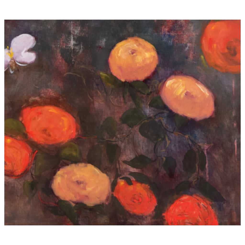 Tableau à l’huile intitulé « Les Fleurs du Bien n°26 » du peintre Isabelle Delannoy 6