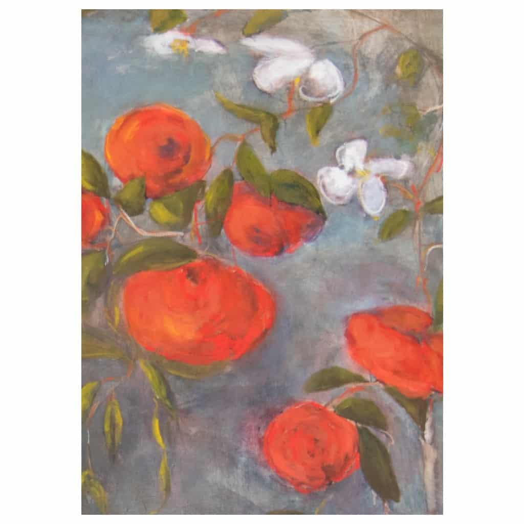 Oil painting entitled "The Flowers of Good n°26" by the painter Isabelle Delannoy 5