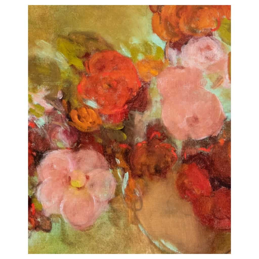 Oil painting entitled "The Flowers of Good n°22" by the painter Isabelle Delannoy 6