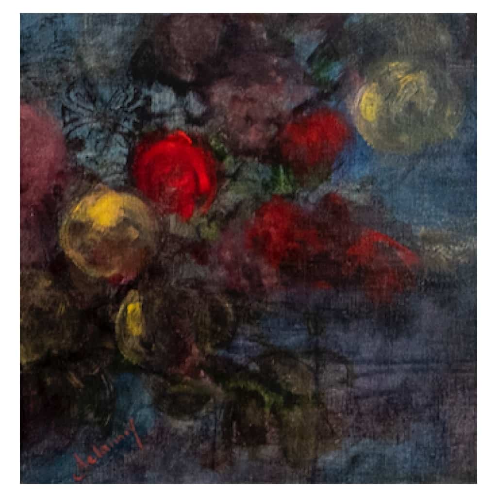 Tableau à l’huile intitulé « Les Fleurs du Bien n°19 » du peintre Isabelle Delannoy 5