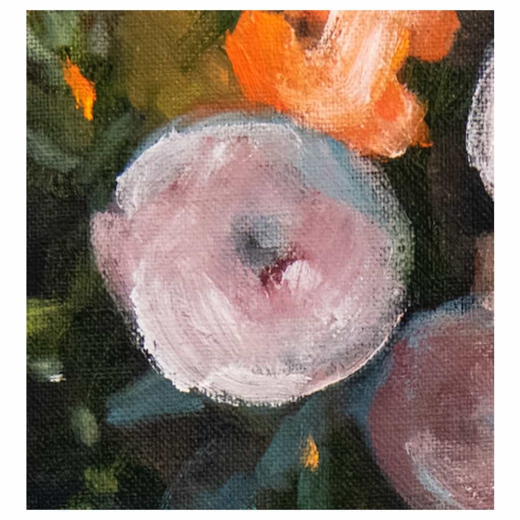 Tableau à l’huile intitulé « Les Fleurs du Bien n°13 » du peintre Isabelle Delannoy 6