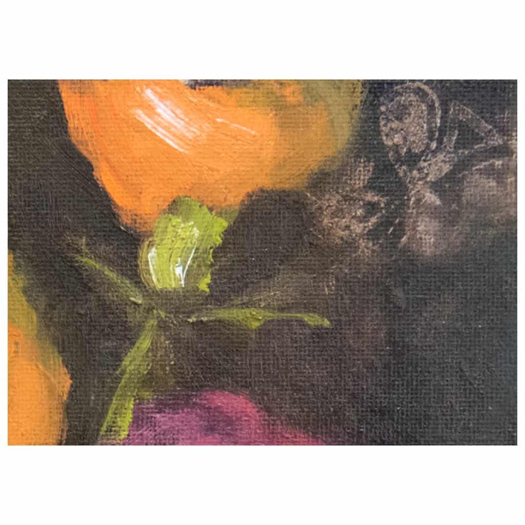 Oil painting entitled "The Flowers of Good n°12" by the painter Isabelle Delannoy 4