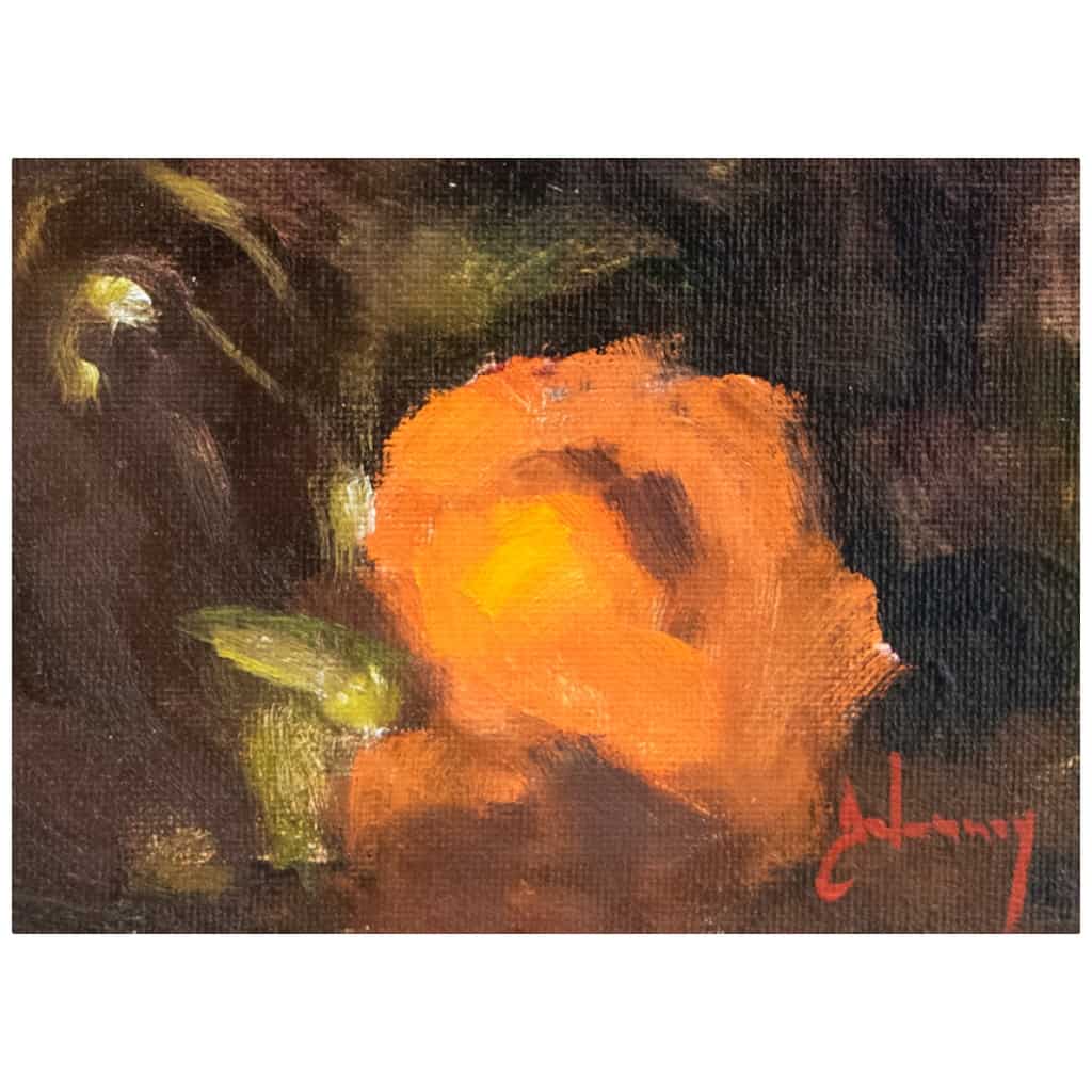Oil painting entitled "The Flowers of Good n°7" by the painter Isabelle Delannoy 5
