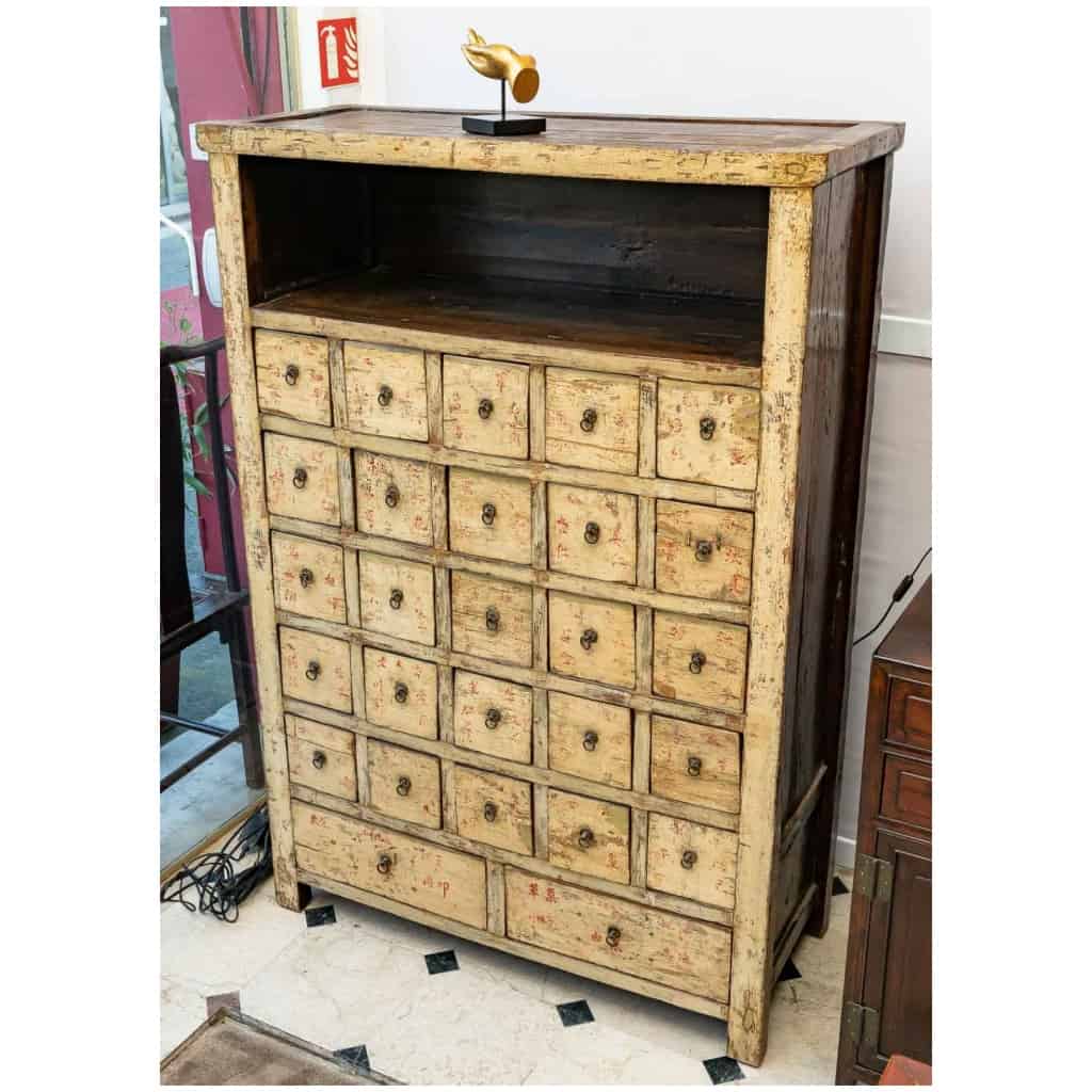 Antique chinese calligraphy apothecary cabinet 3