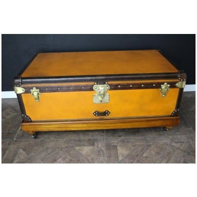 Coffre Louis Vuitton orange des années 1900, coffre Louis Vuitton