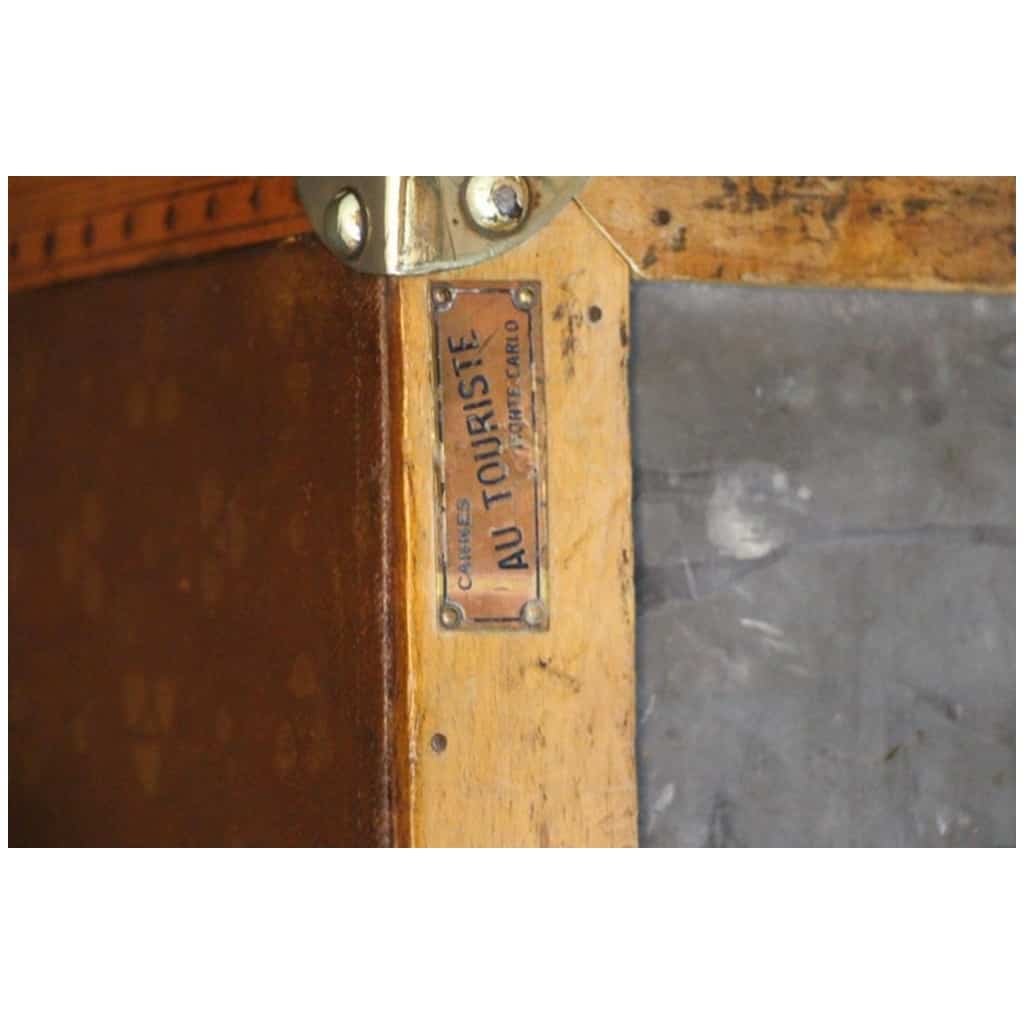 1930s shoe trunk in brown canvas, Trunk “Au Touriste” 14
