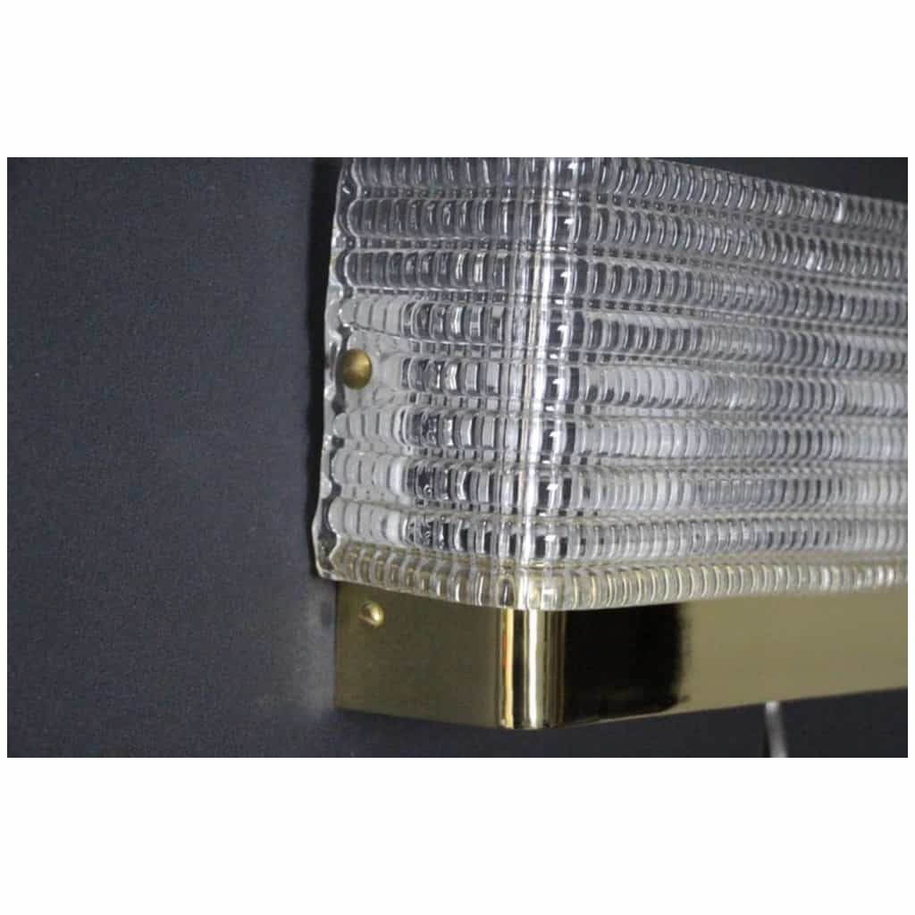 Pair of rectangular textured Murano glass wall sconces 15