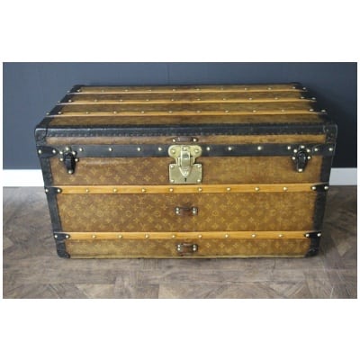 Malle en toile tissée Louis Vuitton, Malle Steamer Louis Vuitton 90 cm