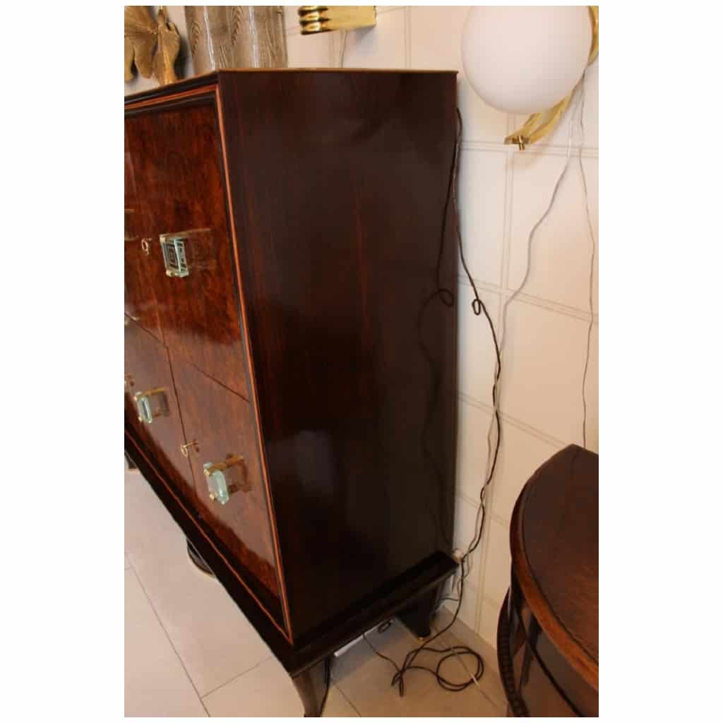 Mid-Century Art Deco Bar Cabinet in the style of Borsani and Fontana Arte 19