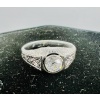 Signet Ring In 18 Carat White Gold Set In Its Center With An Old Cut Diamond For 1 Carat About 16
